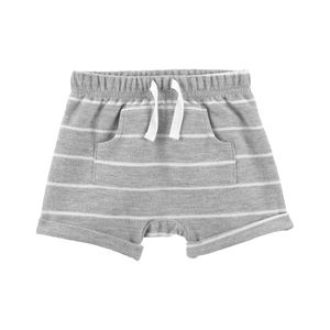 Set Camiseta Estampada, Body y Short Gris Bebés Niños - Carter's