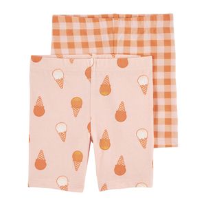 Set 2 Shorts Cuadros y Helados Niñas - Carter's