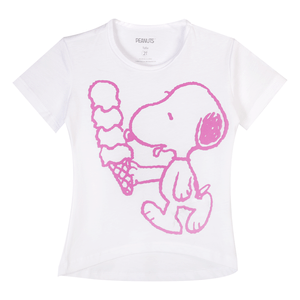 Camiseta Manga Corta Blanca Niñas - Snoopy