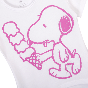 Camiseta Manga Corta Blanca Niñas - Snoopy
