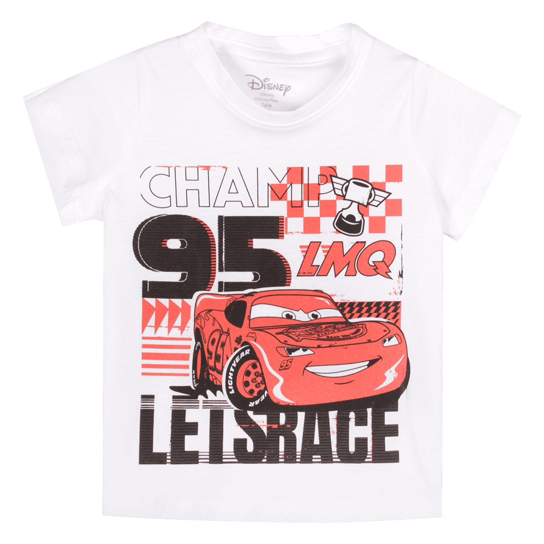 Camiseta Manga Corta Blanca Niños - Cars