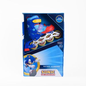 Patines en Linea Aluminio Azul Rojo Ajustables 31-34 - Sonic