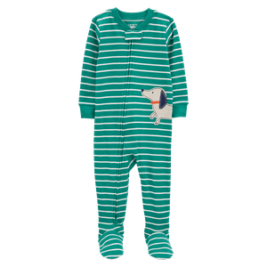 Pijama Enteriza con Pies Rayas Aguamarina Niños - Carter's