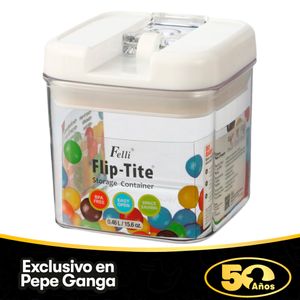 Recipiente Acrílico Flip Tite Hermético Cuadrado 520 ml - Felli