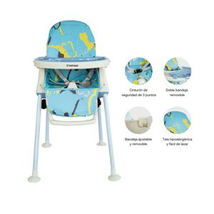 Silla Comedor 3 en 1 Smart Azul - Bebesit