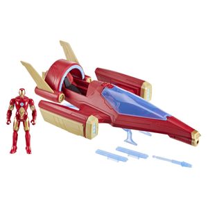 Set Figura Avengers Epic Hero Series Iron Man y Jet de Combate - Marvel
