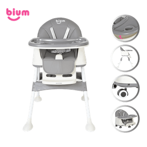 Silla Comedor Bebe Aria 4 En 1 Gris - Bium