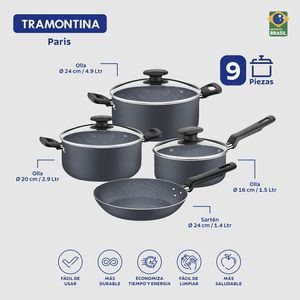 Batería de Cocina Azul 7 Piezas - Tramontina