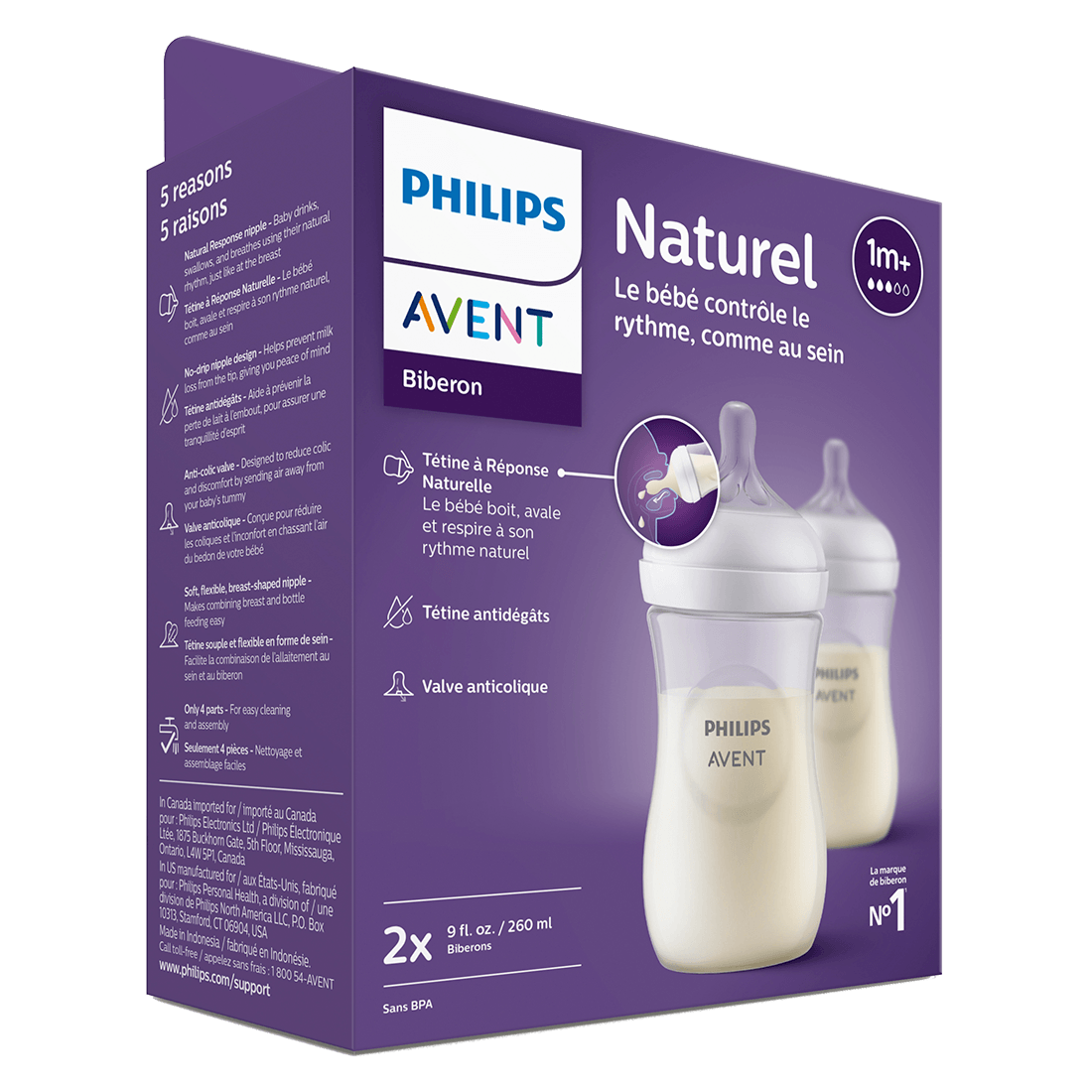 Set Teteros Natural Response Transparentes 9Oz Avent Avent