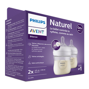 Set 2 Teteros Natural Response Transparentes 4oz - Avent