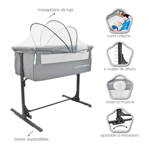 Cuna Colecho Pepe 50 Gris - Happy Baby