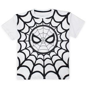 Camiseta Manga Corta Spiderman Niños Gris - Superhéroes