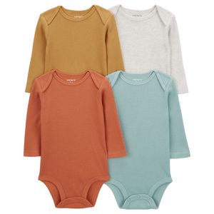 Set 4 Bodies Manga Larga Surtidos Bebés Unisex - Carter's