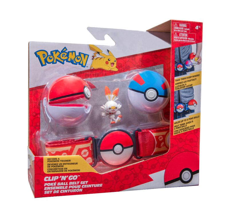 Cinturon Clip N Go 2 Pokebolas Roja Azul 1 Figura Pokemon Pepe Ganga