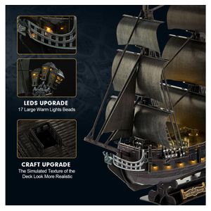 Rompecabezas 3D Nv Experto 293 Pz Barco Pirata Venganza Reina Ana - Cubic Fun
