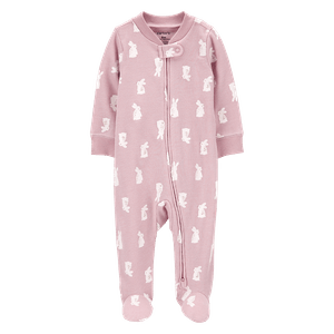 Pijama Enteriza Fleece Conejos Rosado Bebés Niñas - Carter's