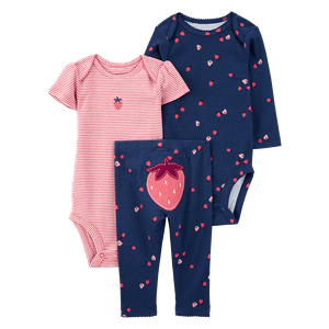 Set 2 Bodies y Pantalón Azul Oscuro Bebés Niñas - Carter's