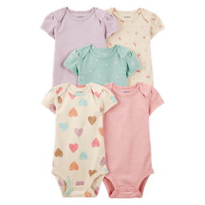 Set 5 Bodies Manga Corta Surtidos Bebés Niñas - Carter's