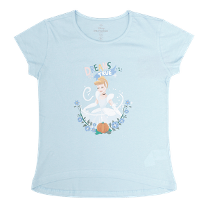 Camiseta Manga Corta Azul Claro Niñas - Princesas