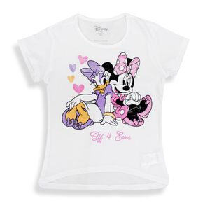 Camiseta Manga Corta Estampada Blanca Niñas - Minnie Mouse