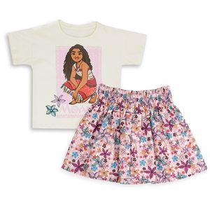 Set Camiseta Manga Corta y Falda Niñas - Moana