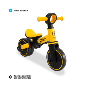 Triciclo Convertible en Bicicleta de Balance Amarillo - Prinsel