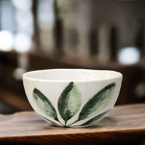 Bowl Decorado Hojas Verde Blanco 10.2cm - Ikhome