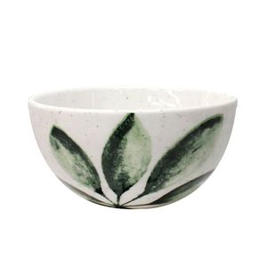 Bowl Decorado Hojas Verde Blanco 10.2cm - Ikhome