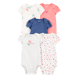 Set 5 Bodies Colores Surtidos Bebés Niñas - Carter's