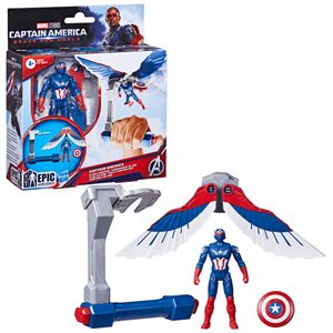 Set Figura Epic Hero Series Vuelo Controlado Capitán América - Marvel