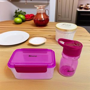 Set Lonchera y Botella Kids Fucsia Tritán - Ikhome