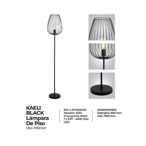 Lámpara de Piso Kaeli Black - Lienxo