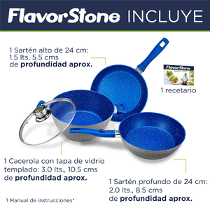 Batería de Cocina Antiadherente Flavor Stone - Tv Novedades