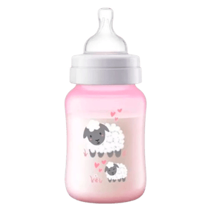 Tetero Válvula Anticólicos Borrego Rosado 9 Oz - Avent