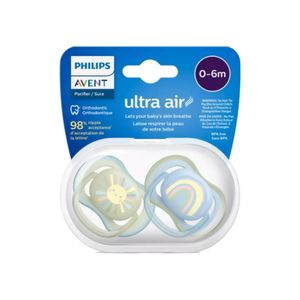 Set 2 Chupos Ultra Air Sol y Arcoíris Niños 0-6m - Avent