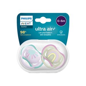 Set 2 Chupos Ultra Air Sol y Arcoíris Niñas 0-6m - Avent