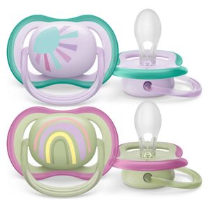 Set 2 Chupos Ultra Air Sol y Arcoíris Niñas 0-6m - Avent