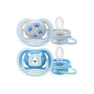 Set 2 Chupos Ultra Air Oso y Huellas 6-18m - Avent