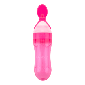 Tetero Silicona con 2 Cucharas Rosa - Nuby