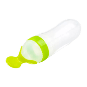 Tetero Silicona con 2 Cucharas Verde - Nuby