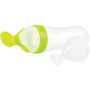 Tetero Silicona con 2 Cucharas Verde - Nuby