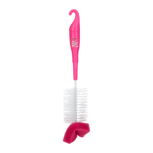 Set Cepillo para Teteros y Chupos con Punta Esponja Rosa - Nuby