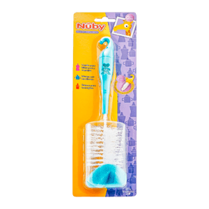 Set Cepillo para Teteros y Chupos con Punta Esponja Azul - Nuby