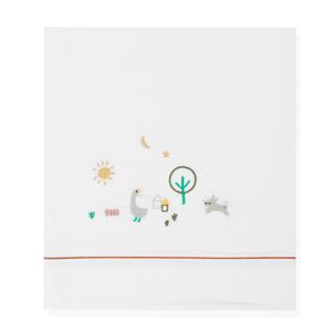 Juego de Sábanas Unisex Blanco/Teja - Monbaby