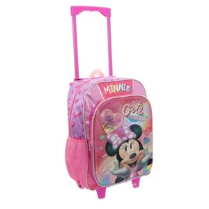 Morral Primaria 3D Minnie Metálico con Ruedas 40cm - Disney
