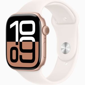 Apple Watch Series 10 GPS 46MM Aluminio Oro Rosa Sport Band Light Blush M/L