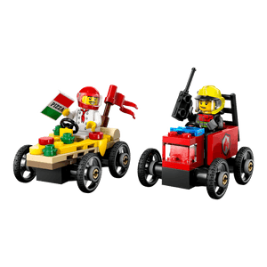 Set Coches de Carreras: Pizza vs Camión de Bomberos 70 Piezas - LEGO