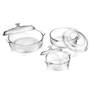 Set de 3 Cacerolas Horneables en Vidrio Pyr Rey - Libbey