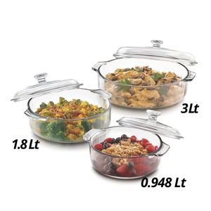 Set de 3 Cacerolas Horneables en Vidrio Pyr Rey - Libbey