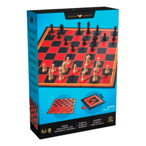 Set Juegos Ajedrez, Damas y Tres en Raya Clásicos - Cardinal